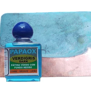 PAPAOX VERDIGRIS DARK – Pátina verde com fundo escuro para cobre, bronze e latão
