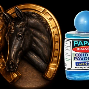 PAPAOX BRASS BLUE – Oxidação negra iridescente para cobre, bronze e latão