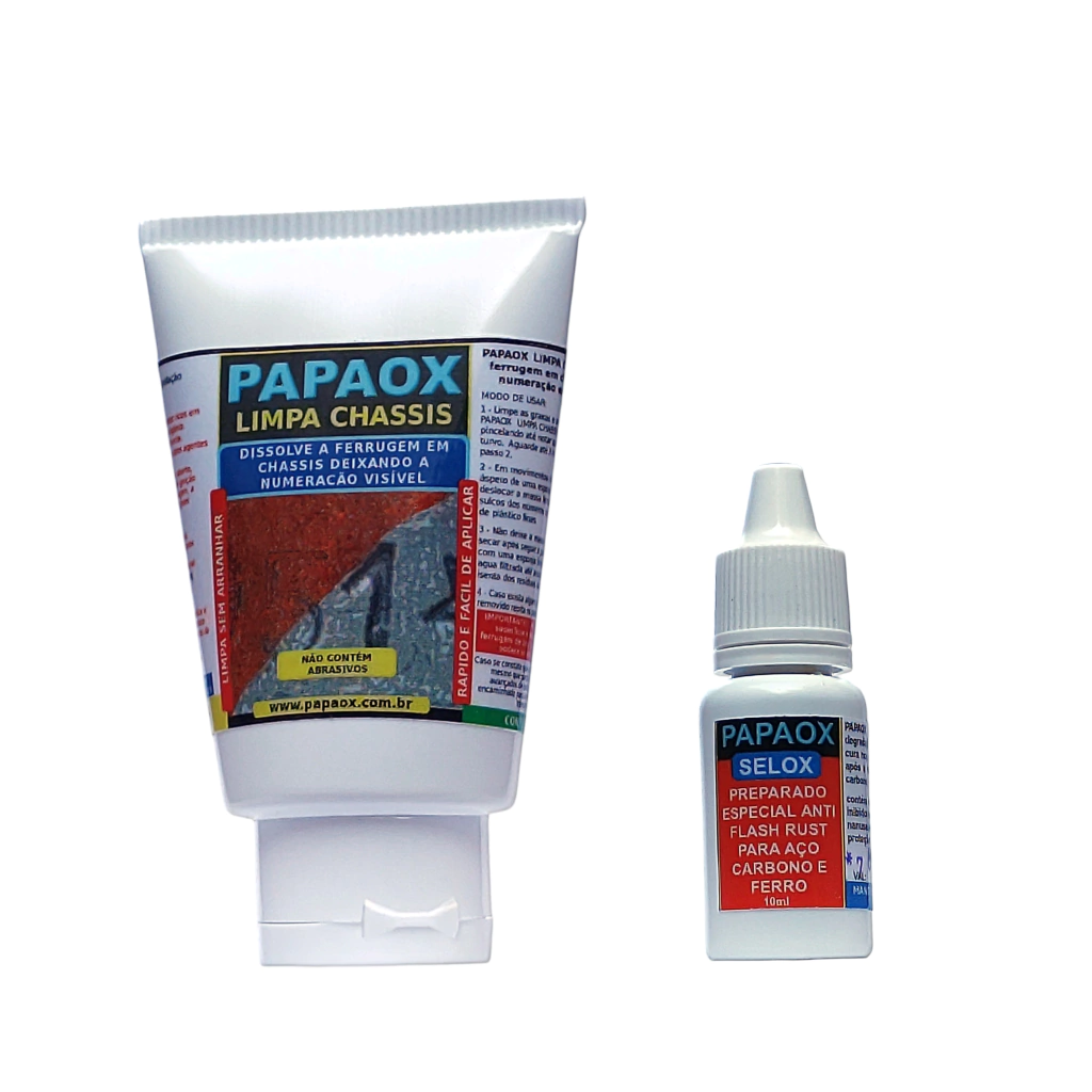 Kit PAPAOX LIMPA CHASSIS – Remoção de ferrugem da numeração do chassi - Imagem 2