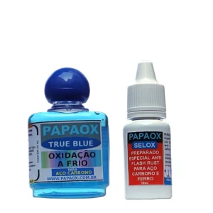 Kit PAPAOX TRUE BLUE com selador – Oxidação negro-azulada em aço carbono