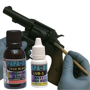 Kit PAPAOX TRUE BLACK com selador – Oxidação negra a frio em aço carbono – concentrado para 350ml