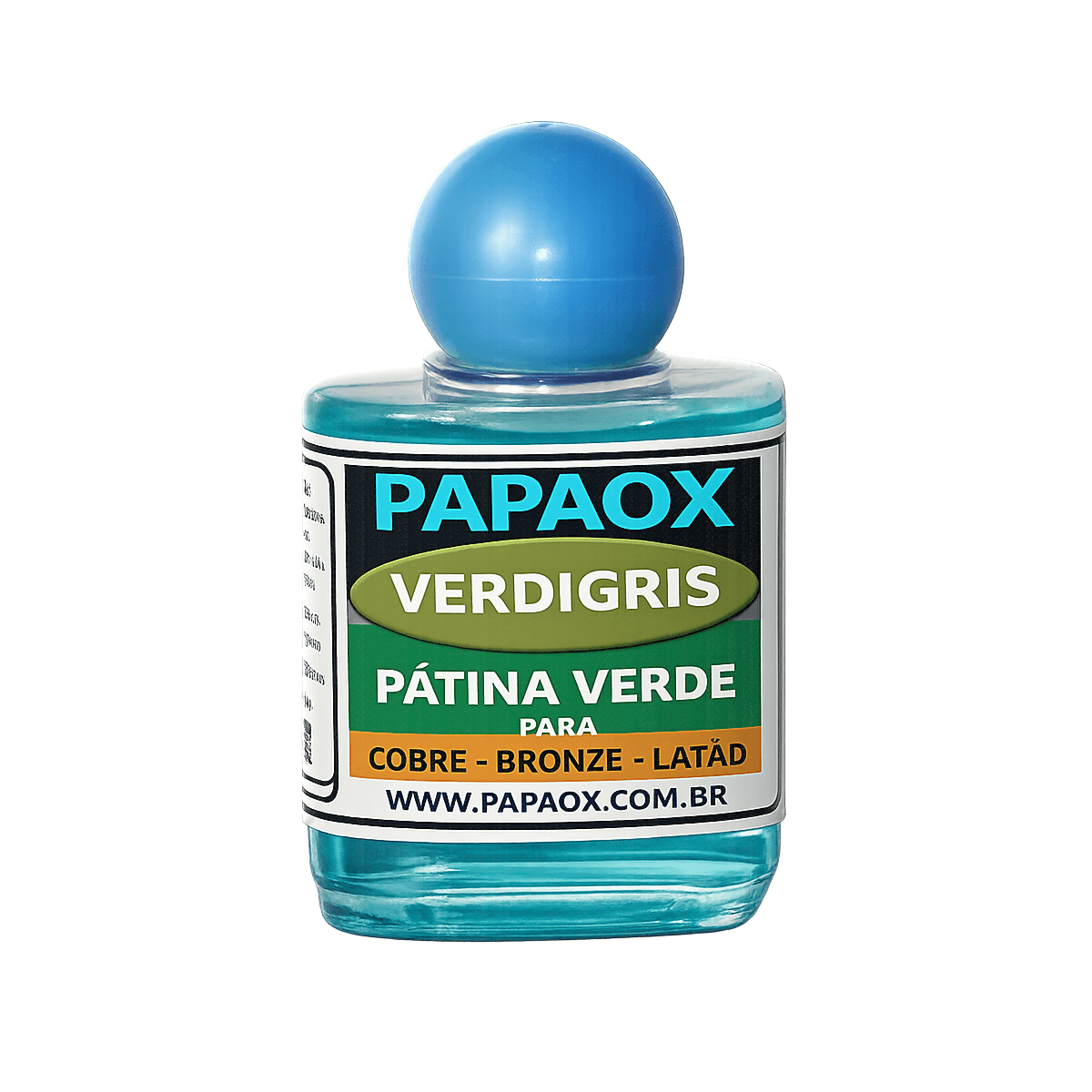 PAPAOX VERDIGRIS – Pátina verde com fundo claro para cobre, bronze e latão